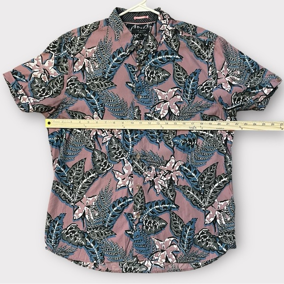 Ted Baker London Men’s Short Sleeve Shirt Size 5 Button Down Floral 100% Cotton - Picture 7 of 10